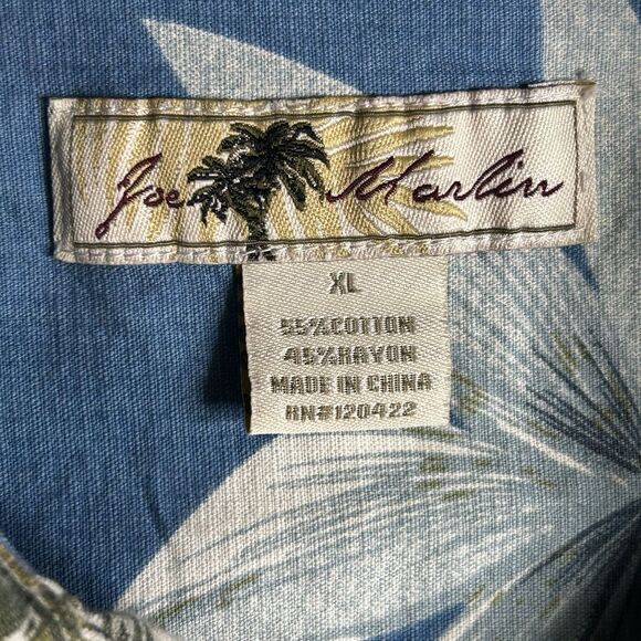 Joe Marlin Cotton Blend Hawaiian‎ Floral Button Down Shirt Size XL - Picture 6 of 6